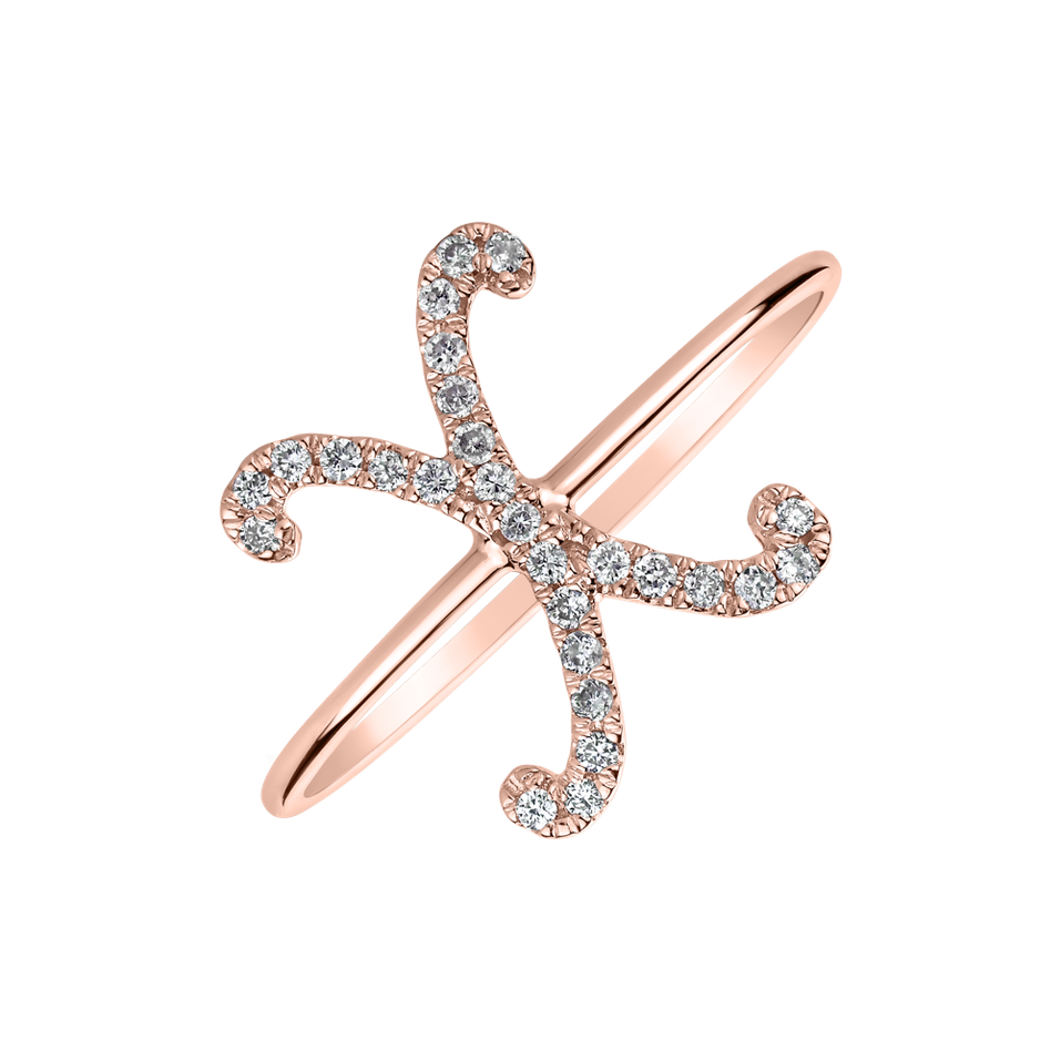 Prsten s diamanty Curly Glittery