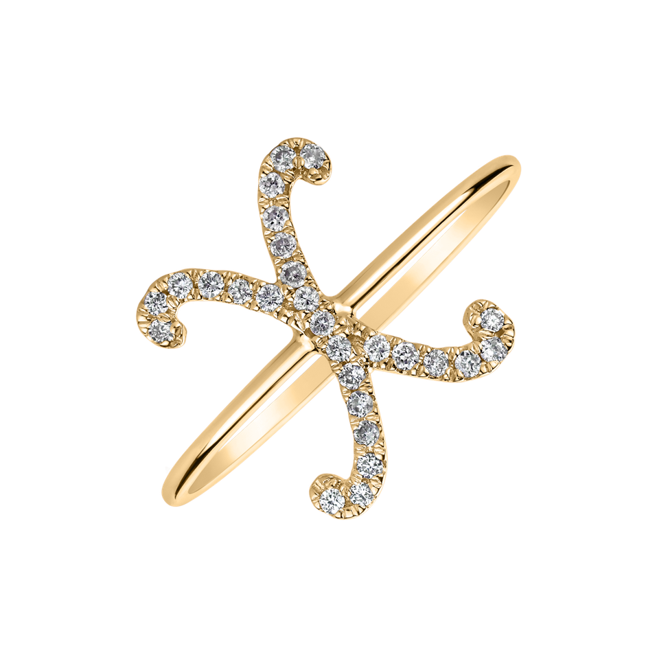 Prsten s diamanty Curly Glittery