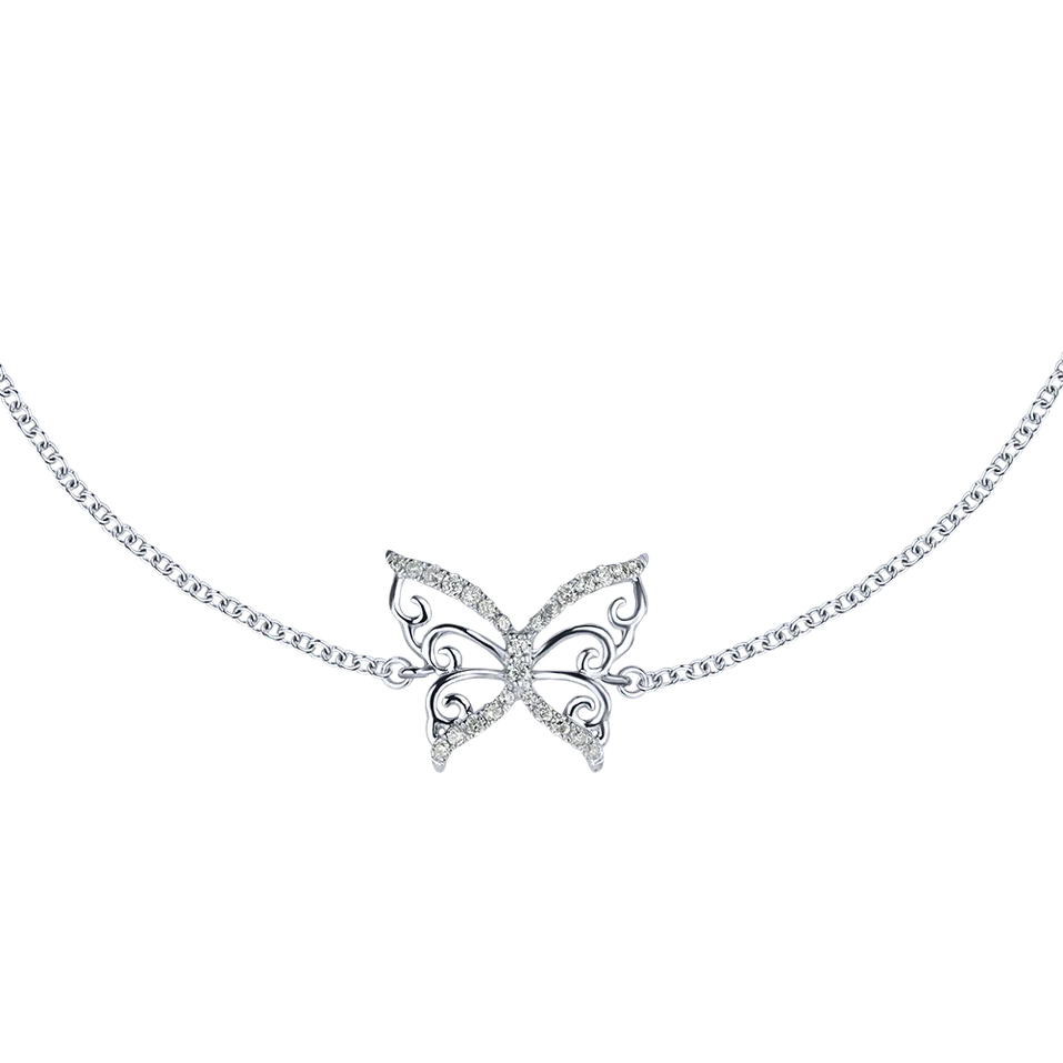 Náramek s diamanty Dazzling Butterfly