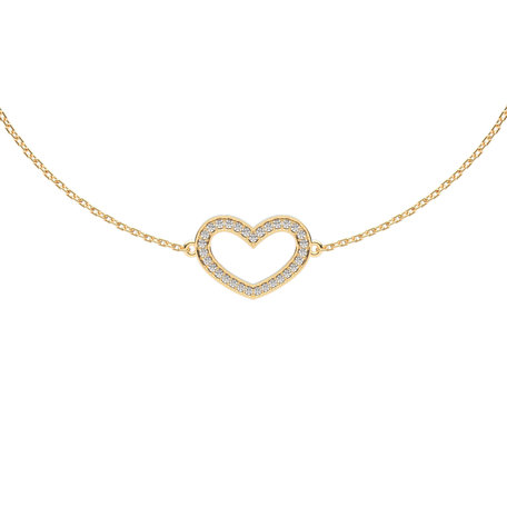 Náramek s diamanty Heart