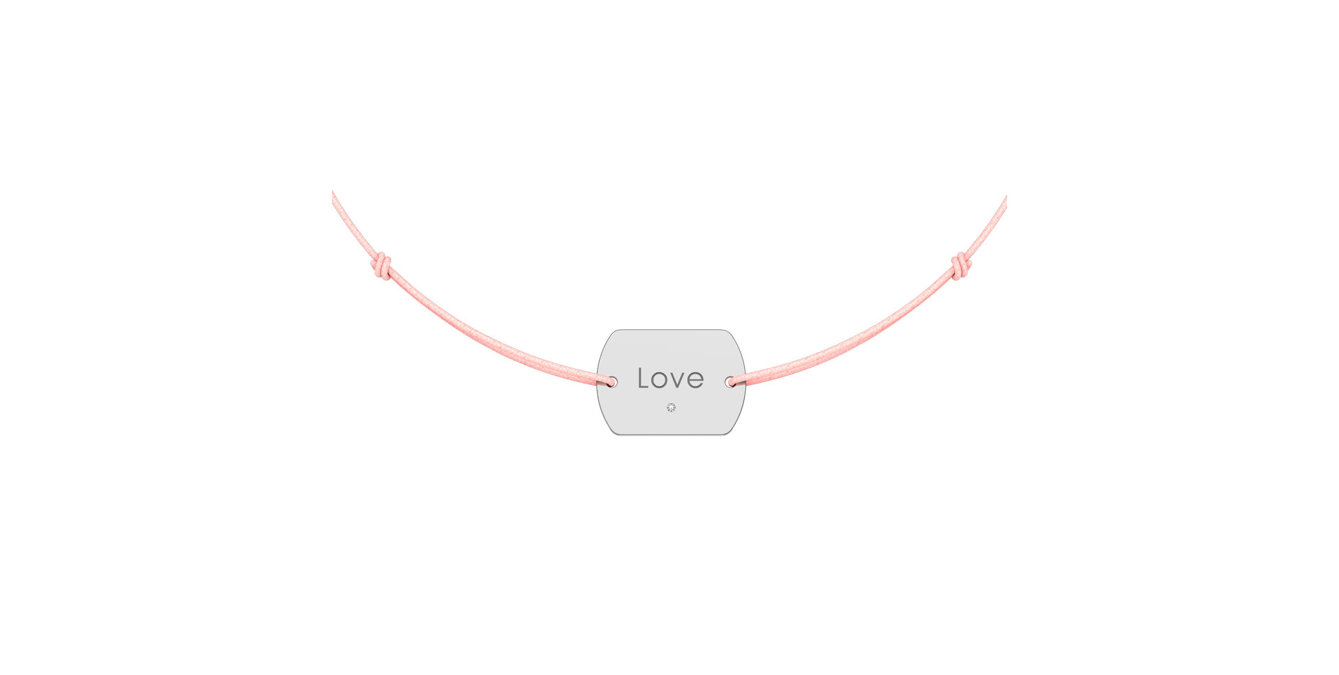 Diamantový náramek se šňůrkou Love Stamp