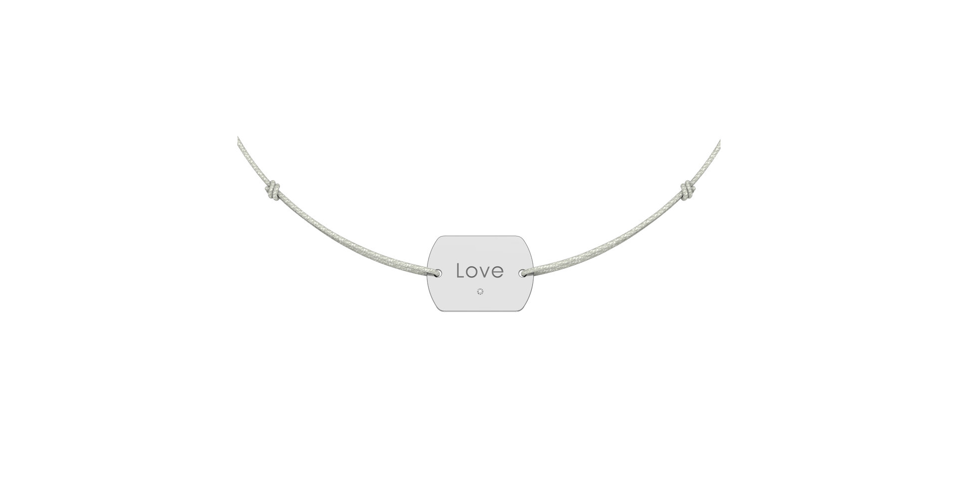 Diamantový náramek se šňůrkou Love Stamp