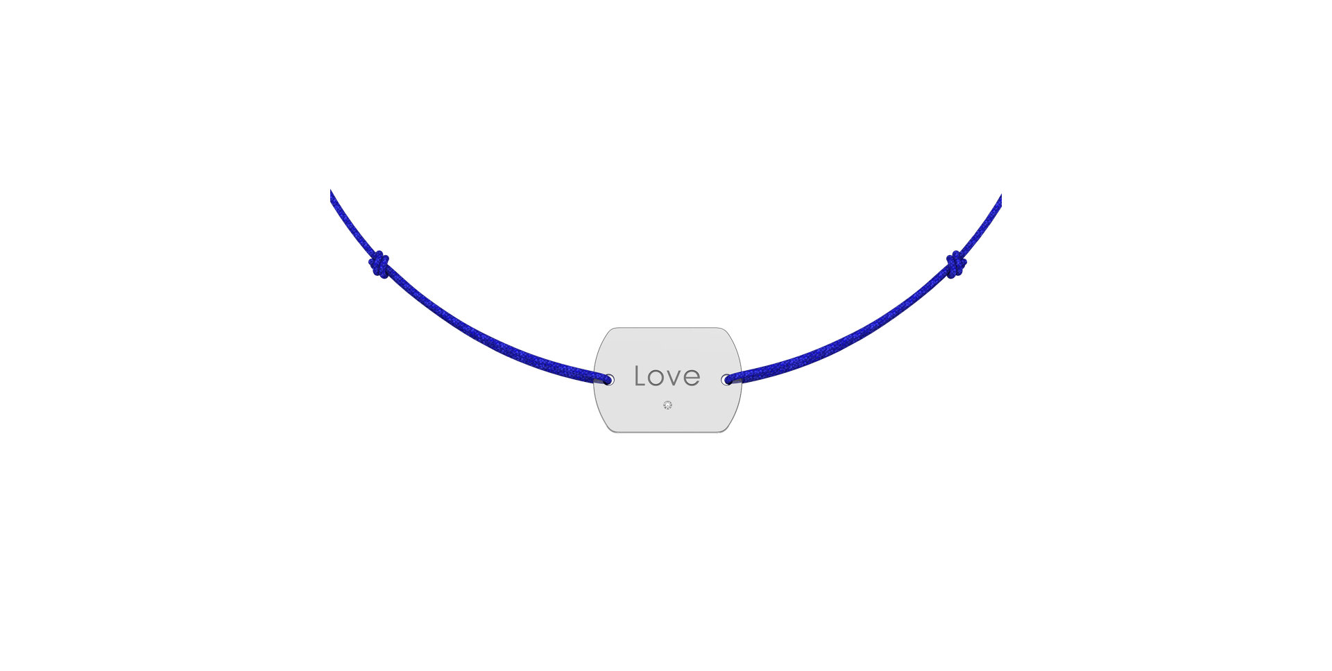 Diamantový náramek se šňůrkou Love Stamp