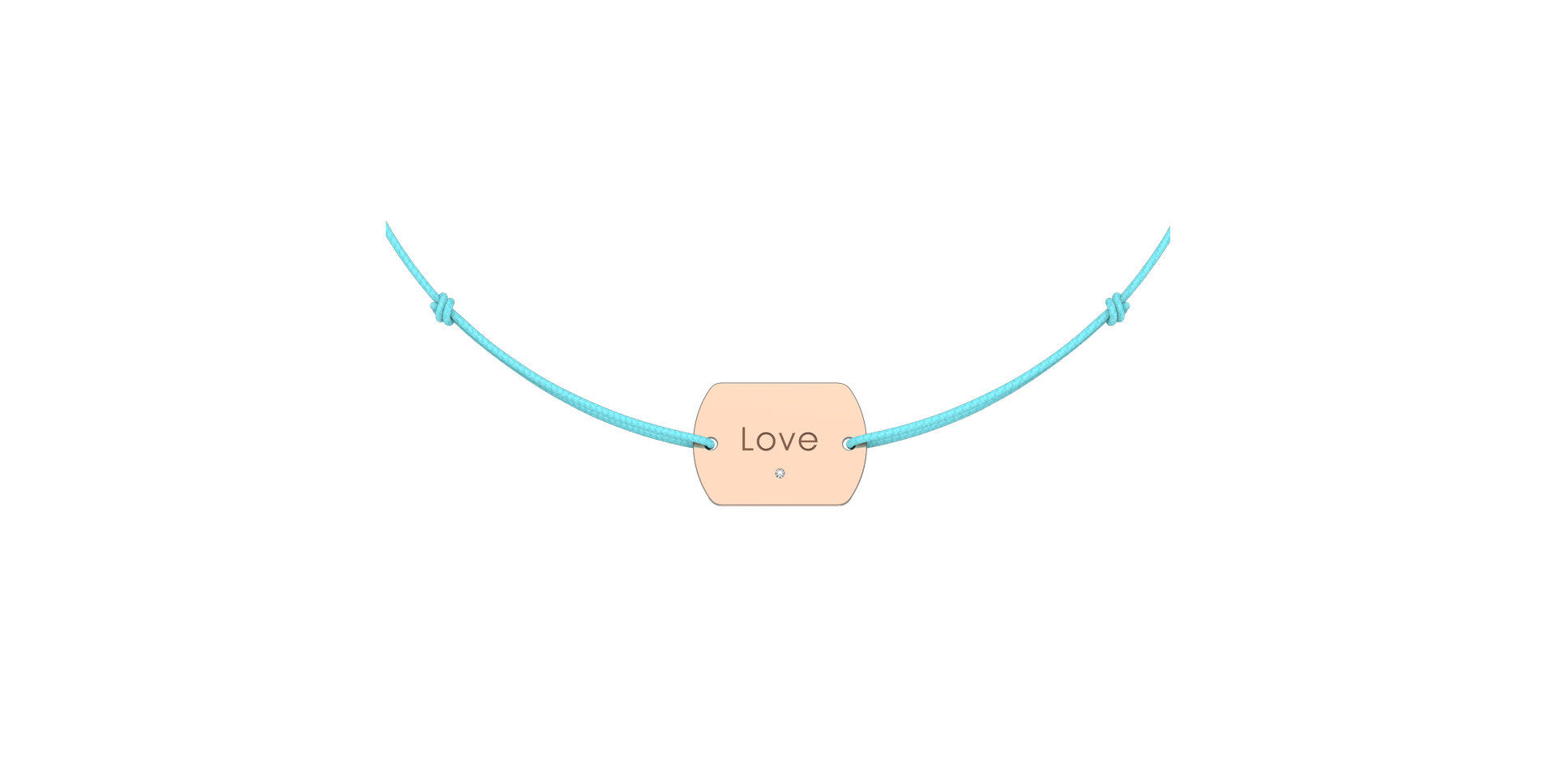 Diamantový náramek se šňůrkou Love Stamp
