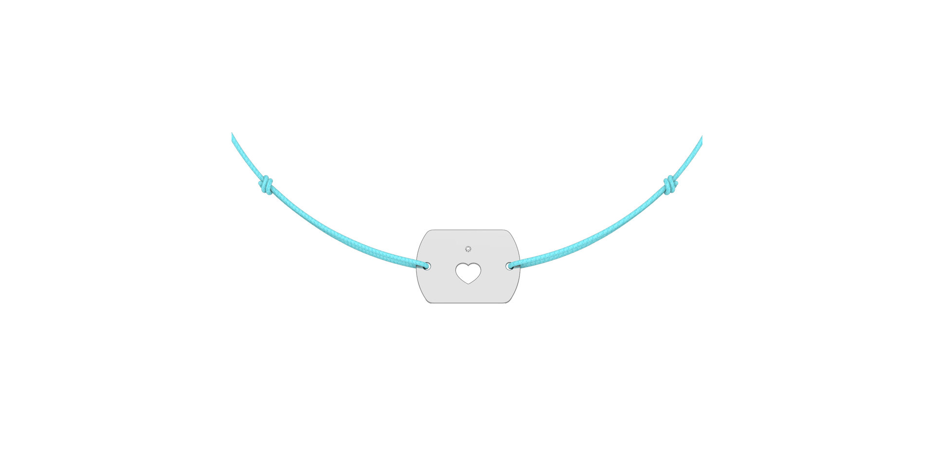 Diamantový náramek se šňůrkou Heart Stamp