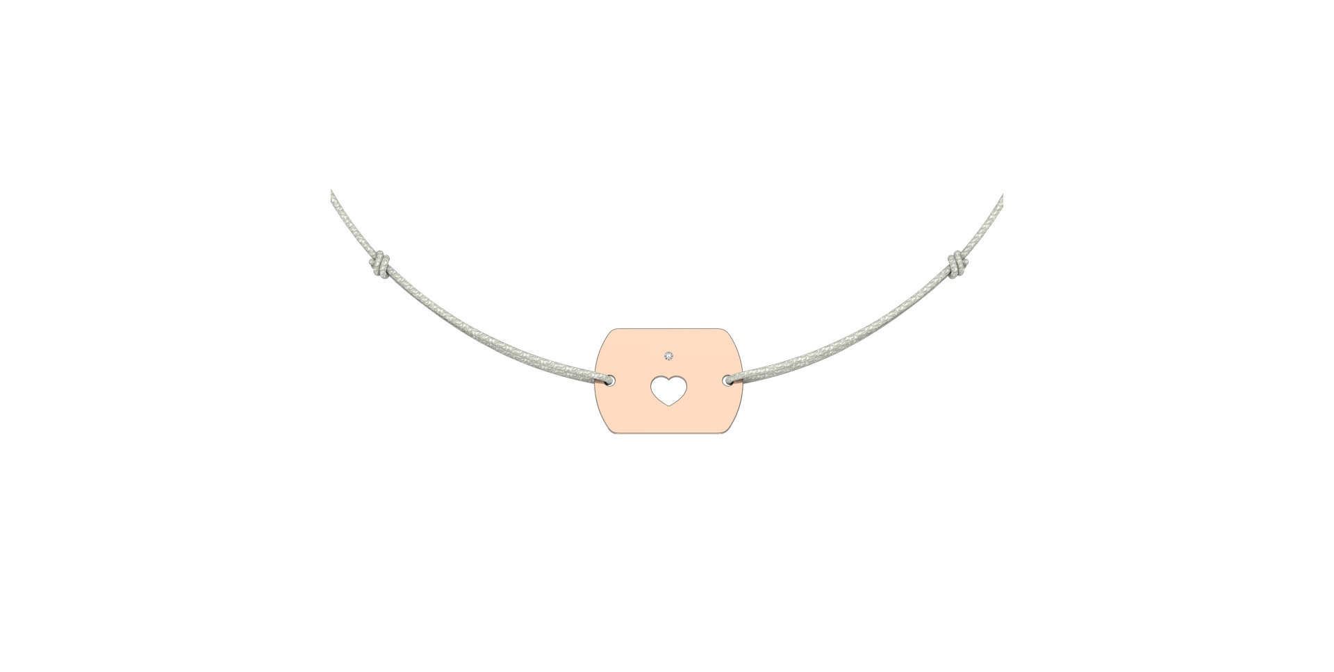 Diamantový náramek se šňůrkou Heart Stamp