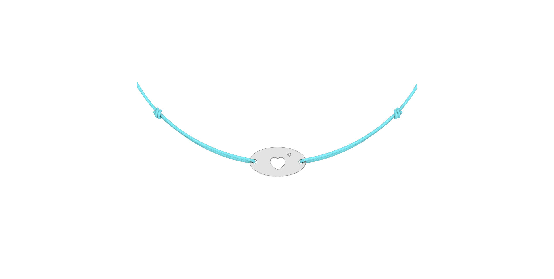 Diamantový náramek se šňůrkou Gold Heart