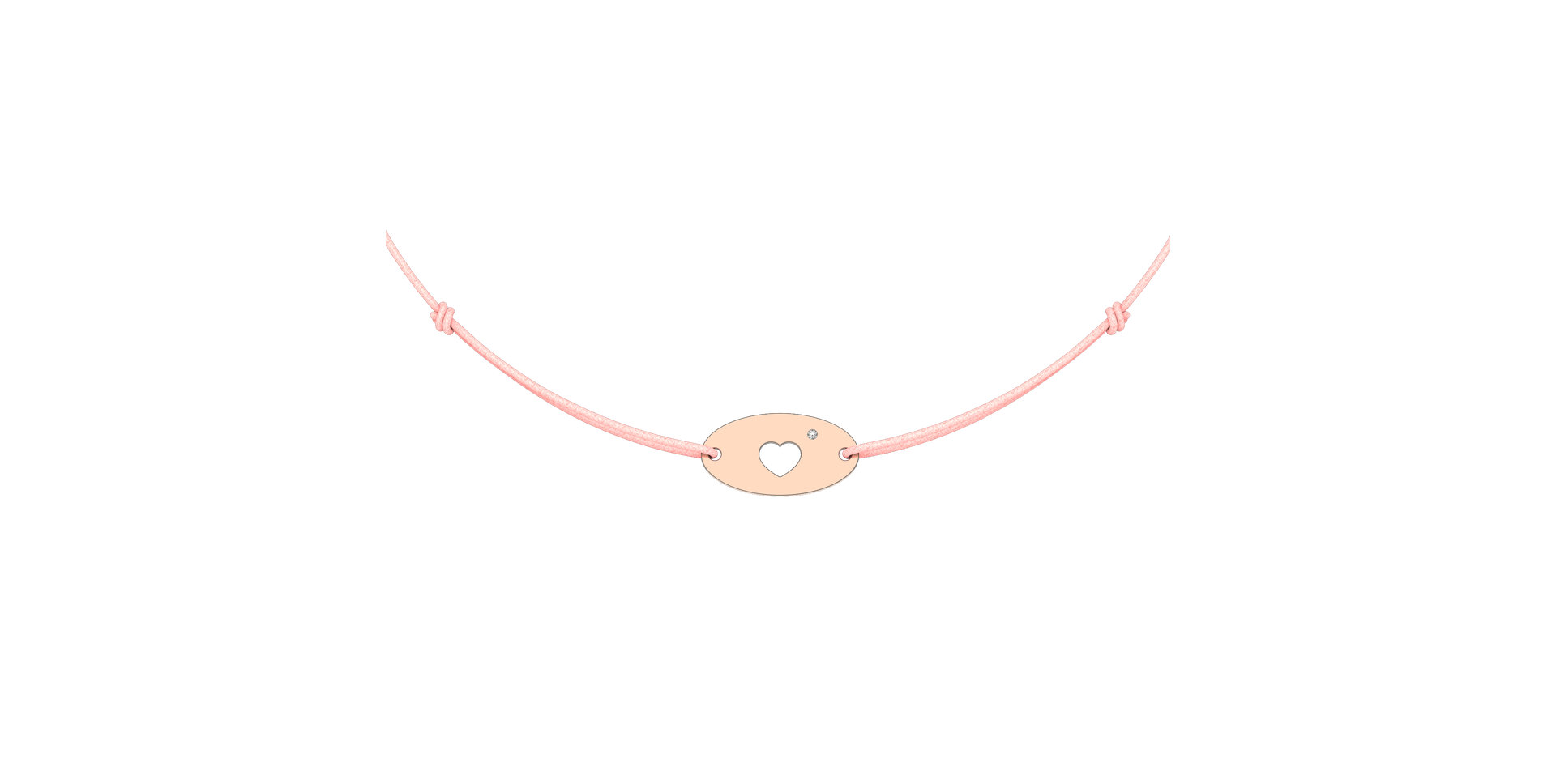 Diamantový náramek se šňůrkou Gold Heart