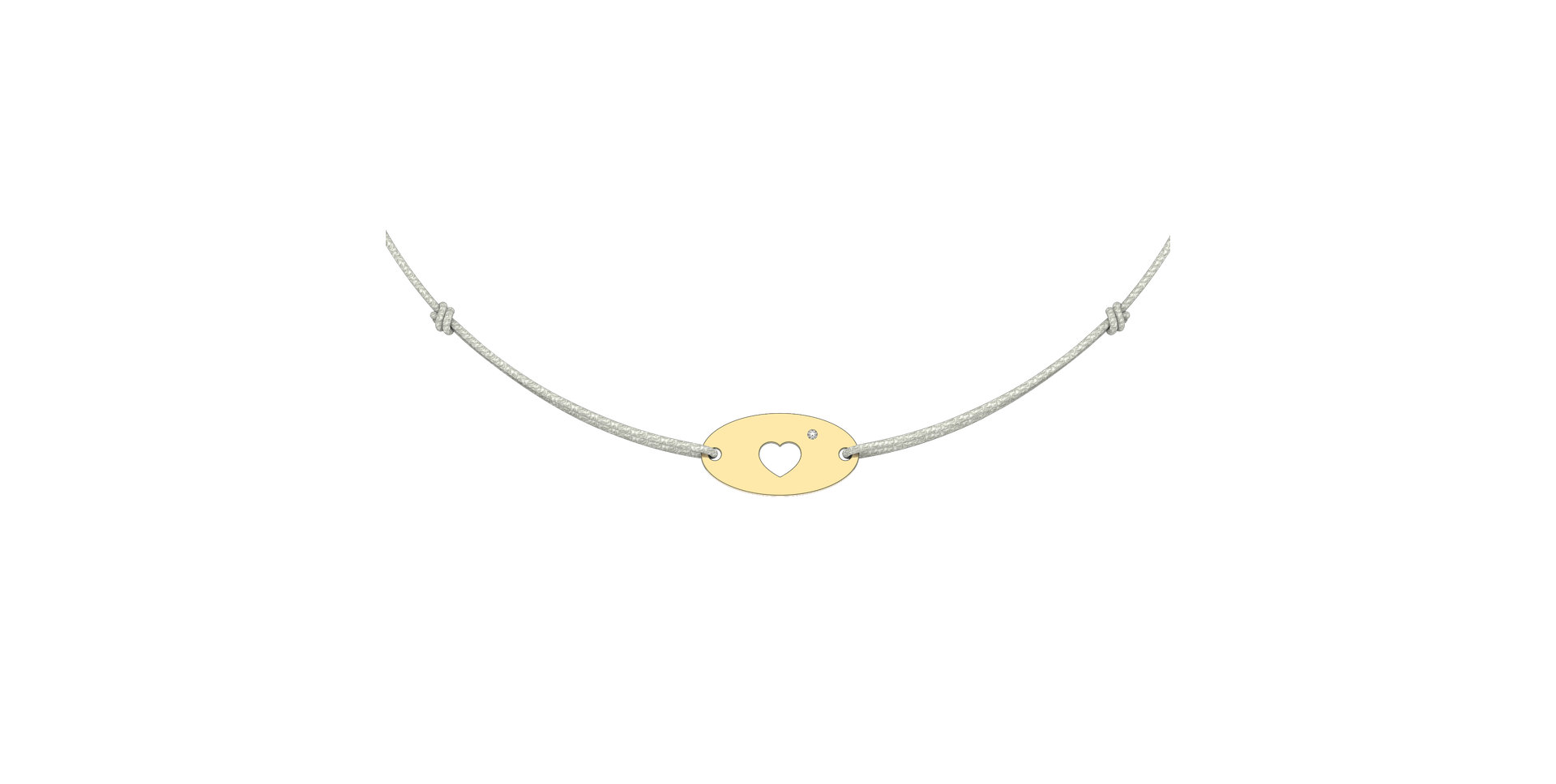 Diamantový náramek se šňůrkou Gold Heart