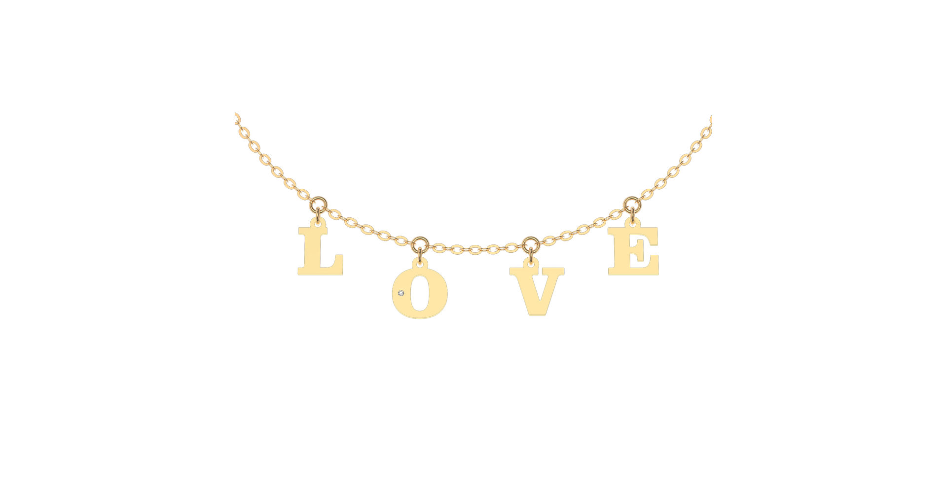 Náramek s diamantem Love