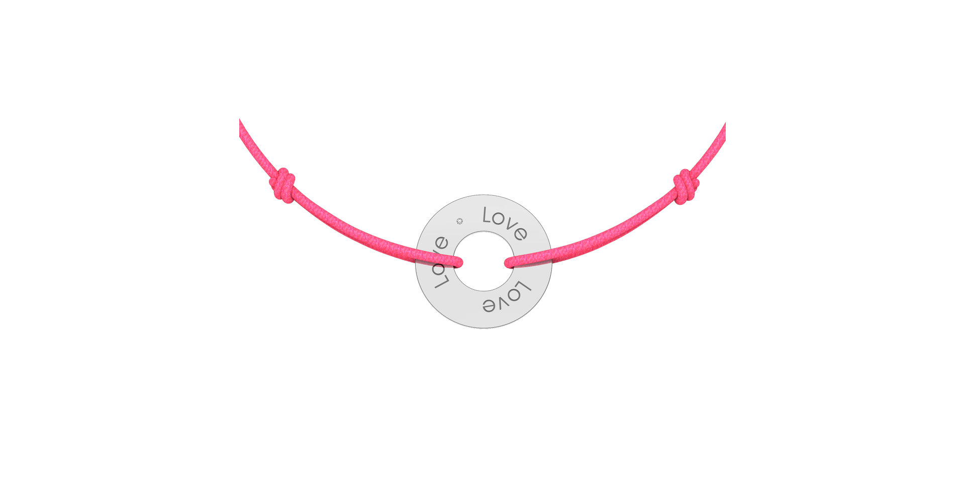 Diamantový náramek se šňůrkou Love Circle