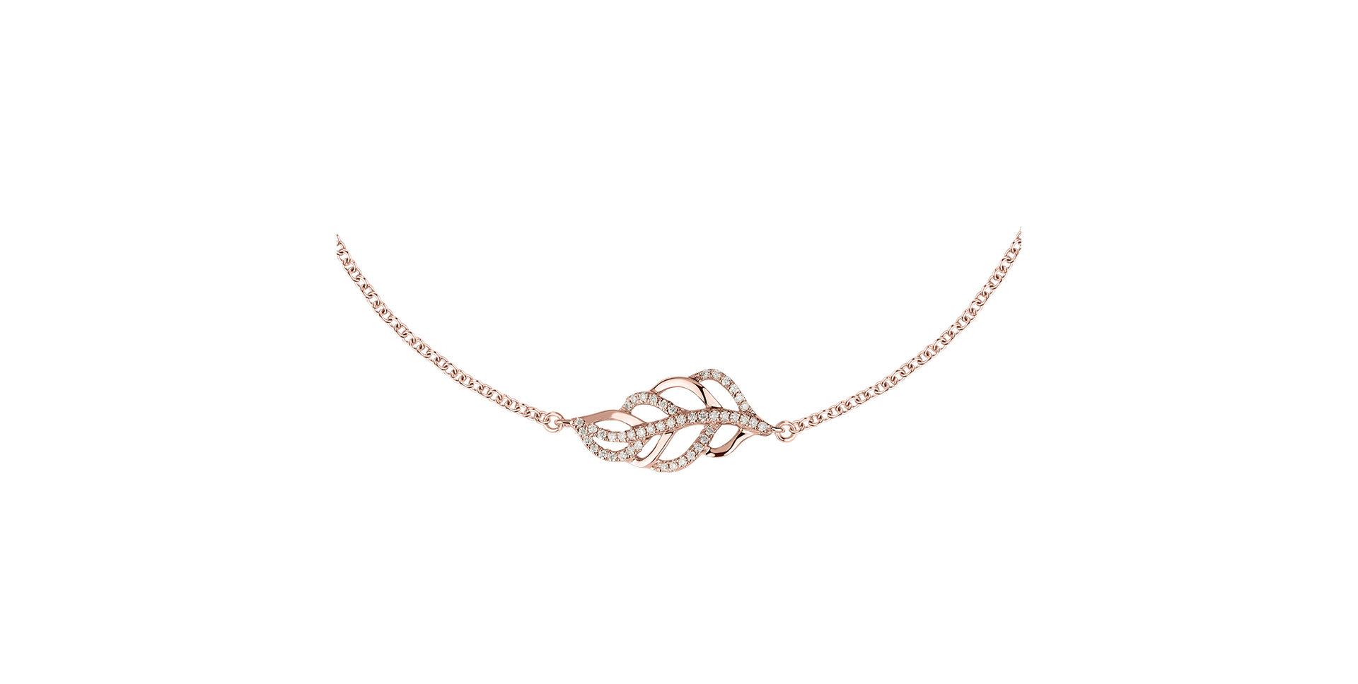 Náramek s diamanty Shiny Leaf