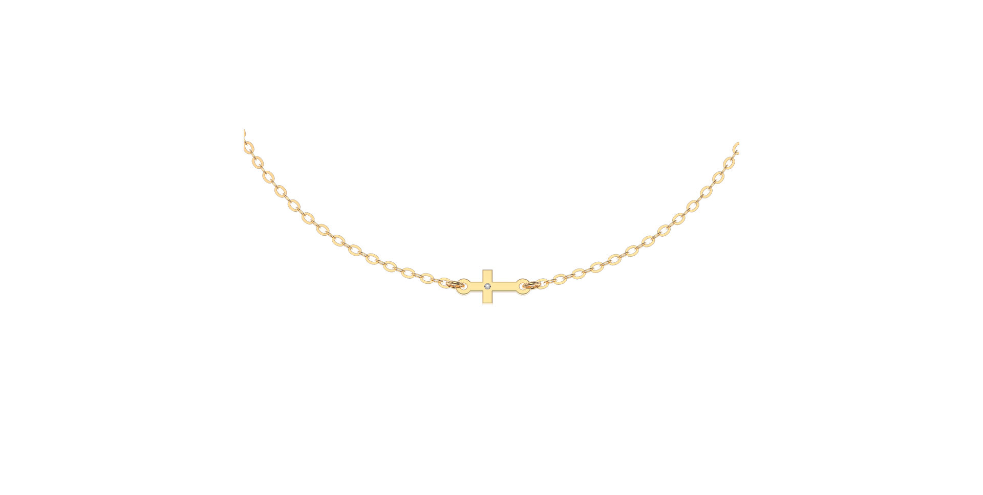 Náramek s diamantem Tiny Cross
