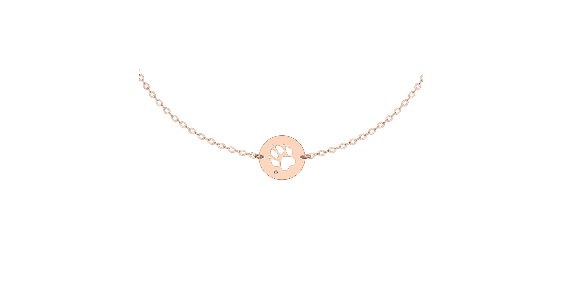 Náramek s diamantem Dog Paw