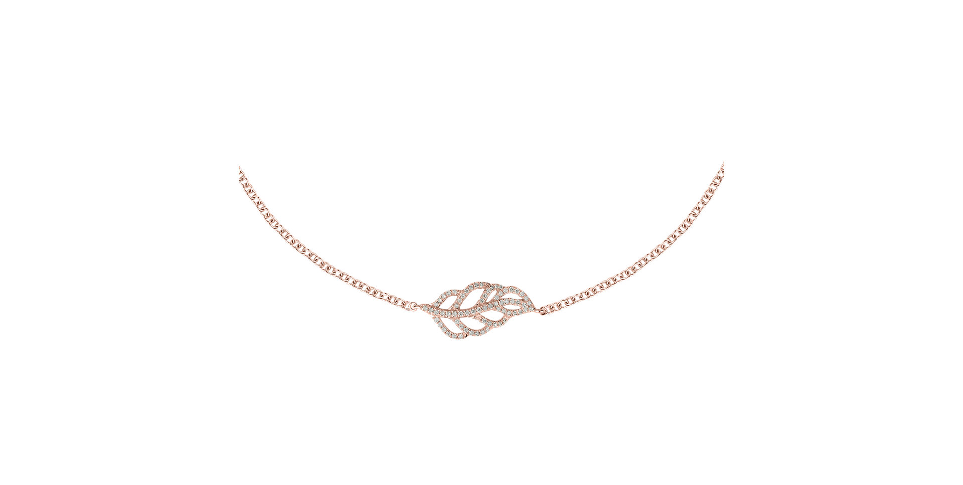 Náramek s diamanty Diamond Leaf