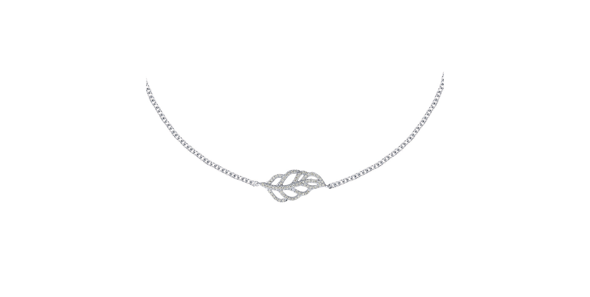 Náramek s diamanty Diamond Leaf