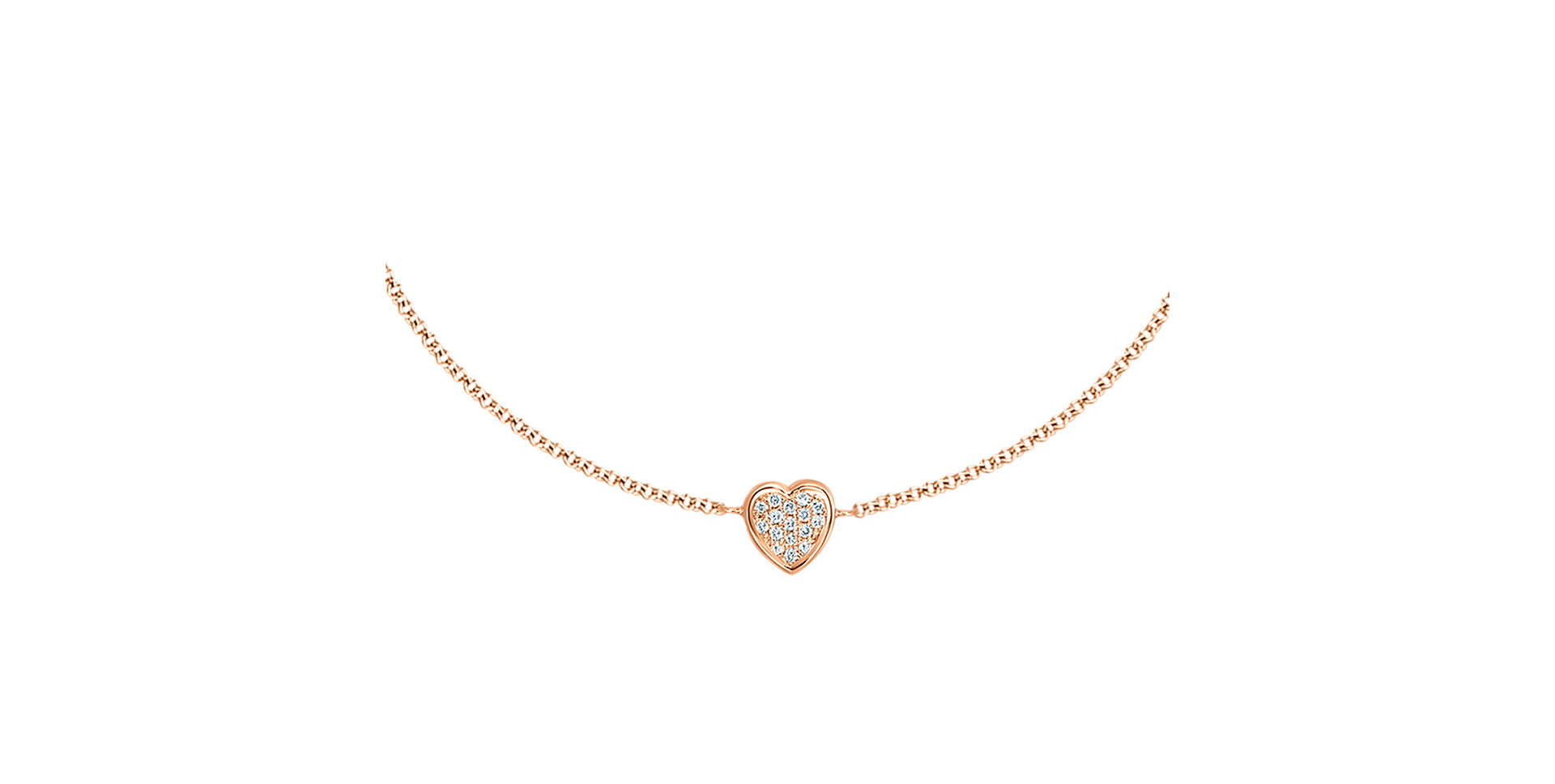 Náramek s diamanty Shiny Heart