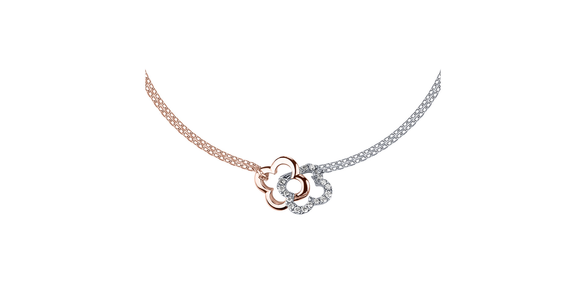 Náramek s diamanty Glamour Flowers
