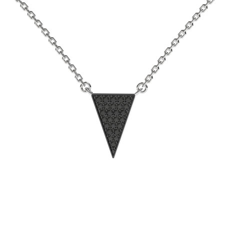 Náhrdelník s černými a bílými diamanty Shiny Triangle