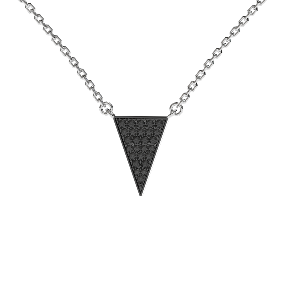 Náhrdelník s černými a bílými diamanty Shiny Triangle