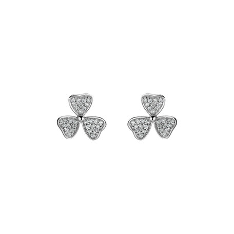 Náušnice s diamanty Happy Trefoil