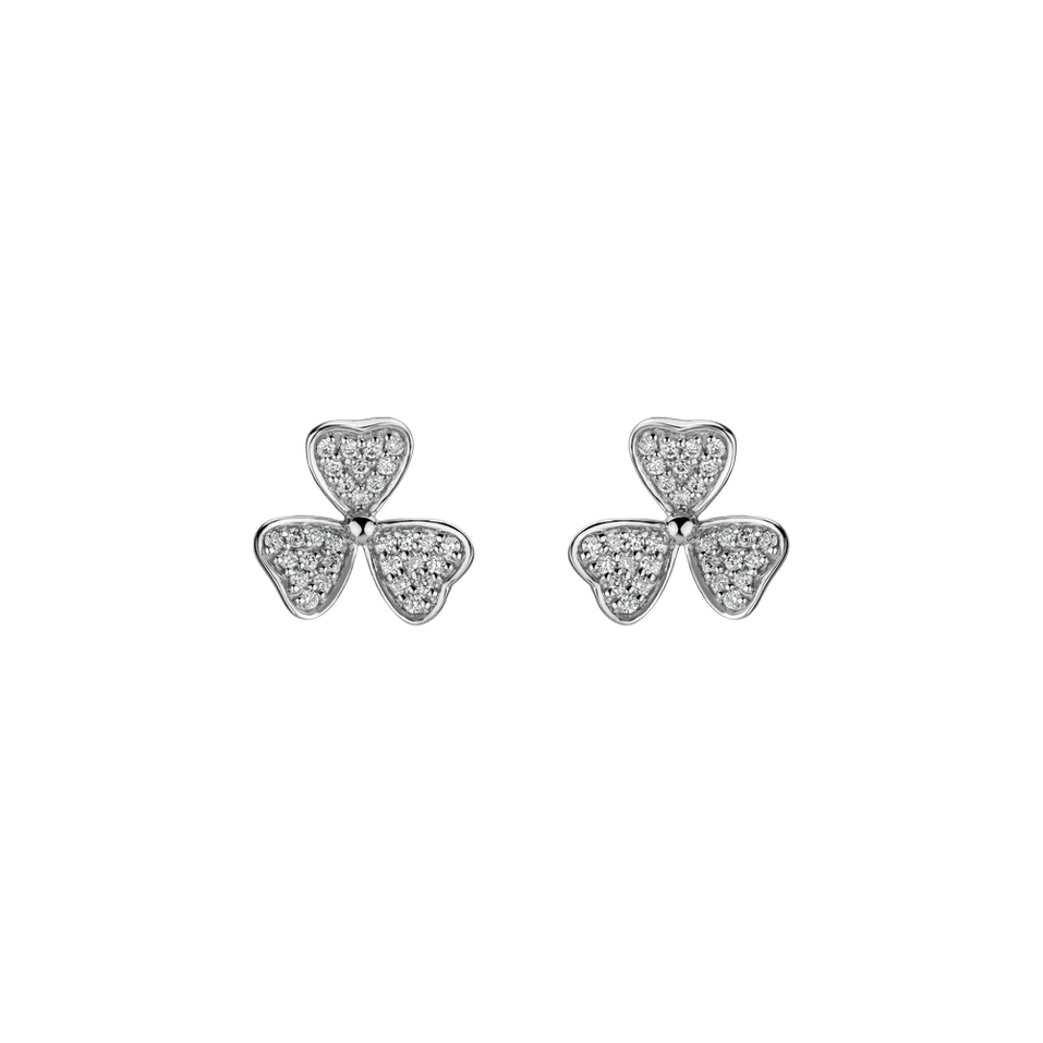 Náušnice s diamanty Happy Trefoil