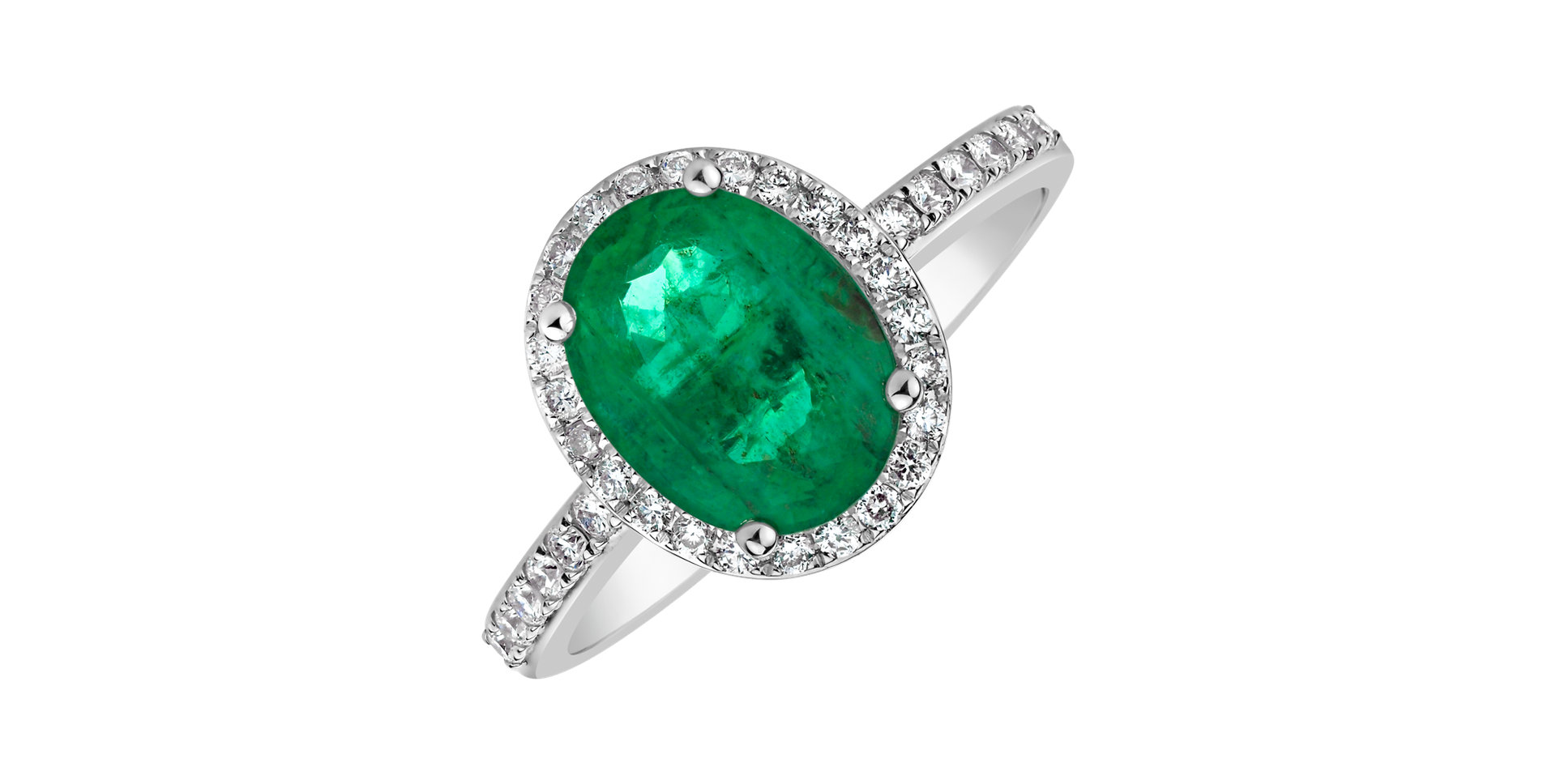 Prsten s diamanty a smaragdem Princess