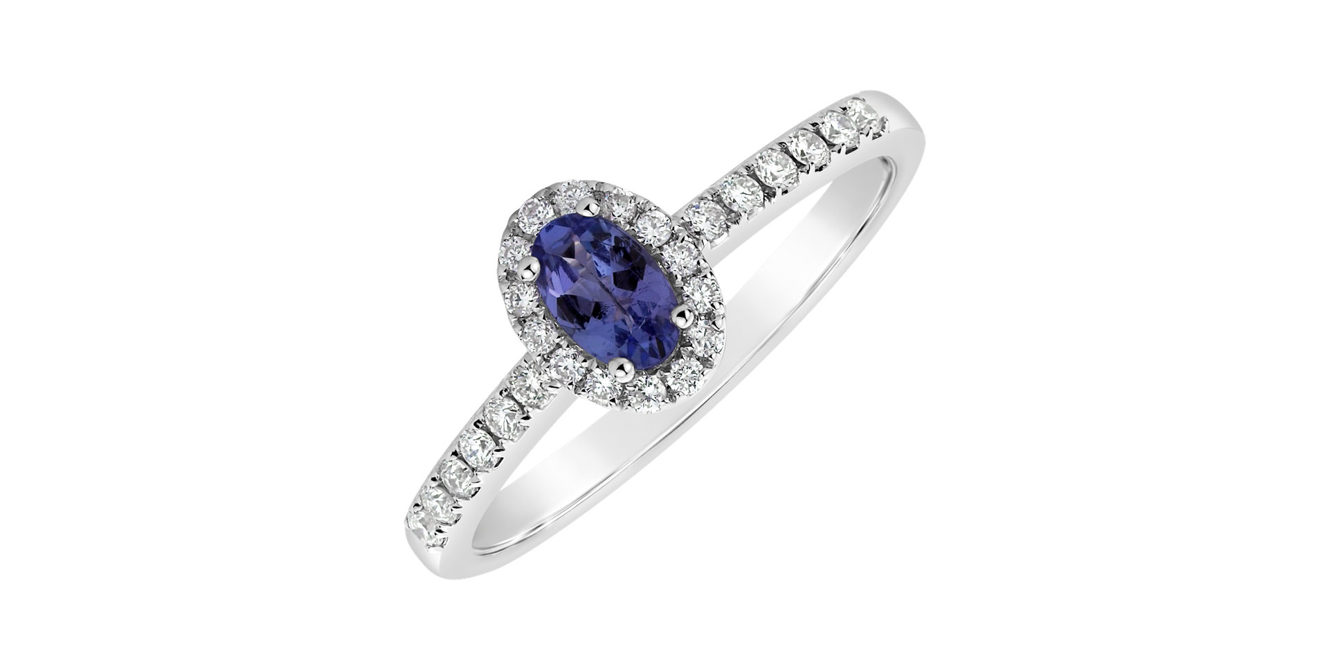 Prsten s diamanty a tanzanitem Princess