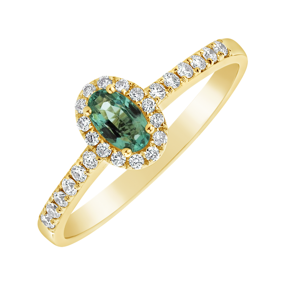 Prsten s diamanty a smaragdem Princess