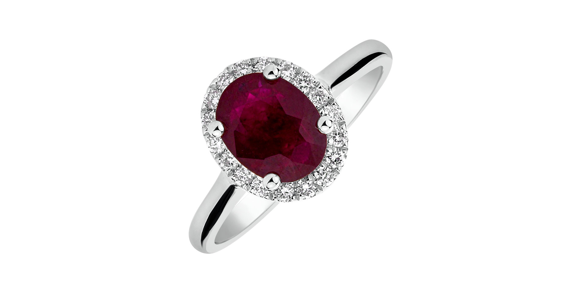Prsten s diamanty a rubínem Princess