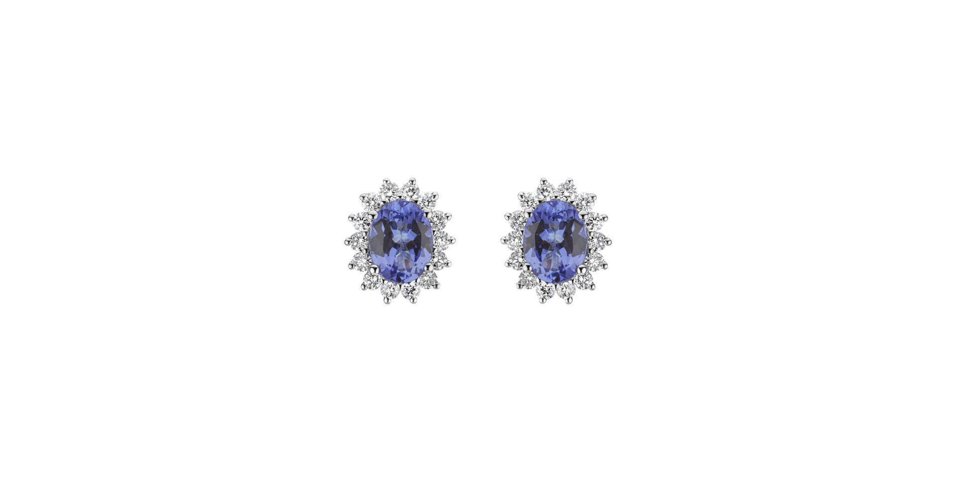 Náušnice s diamanty a tanzanitem Princess