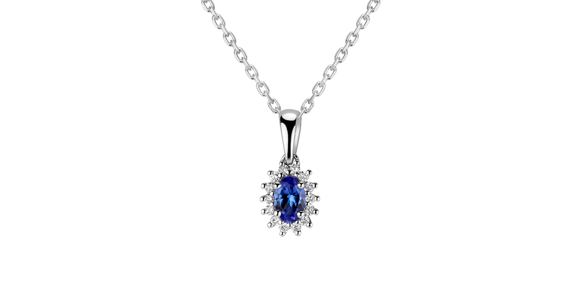Přívěsek s diamanty a tanzanitem Princess