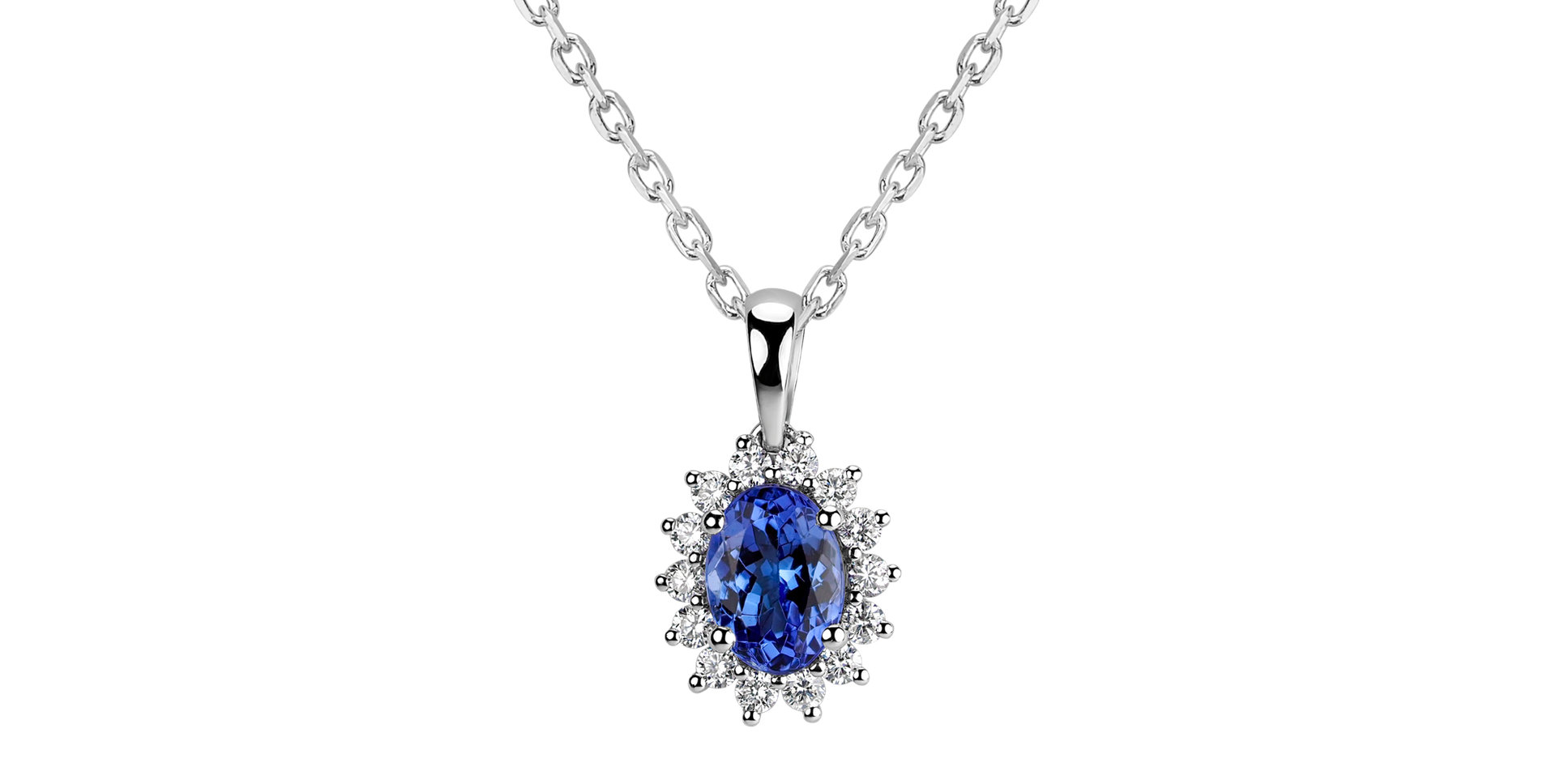 Přívěsek s diamanty a tanzanitem Princess