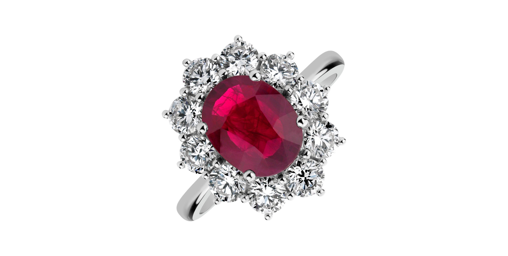 Prsten s rubínem a diamanty Princess