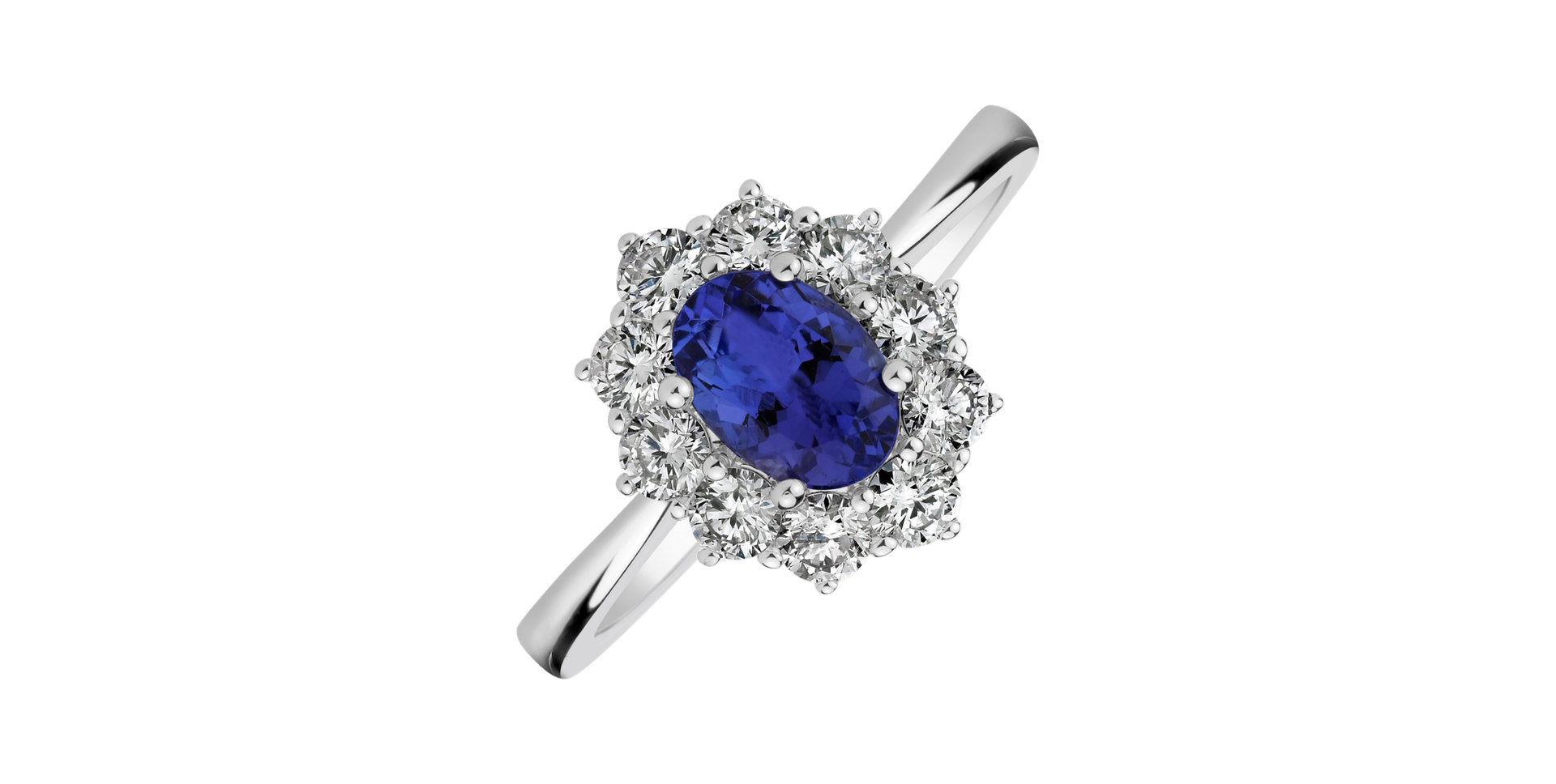 Prsten s diamanty a tanzanitem Princess