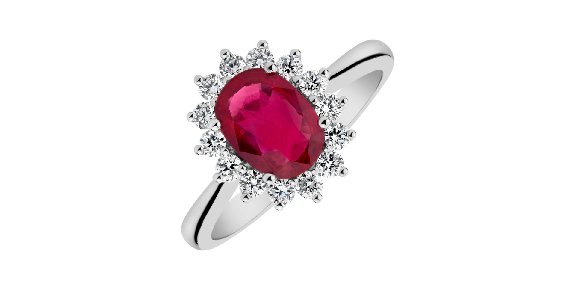 Prsten s rubínem a diamanty Princess