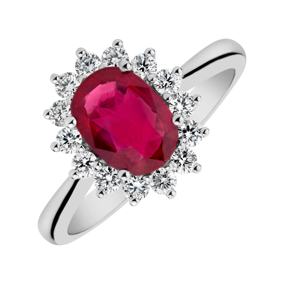Prsten s rubínem a diamanty Princess
