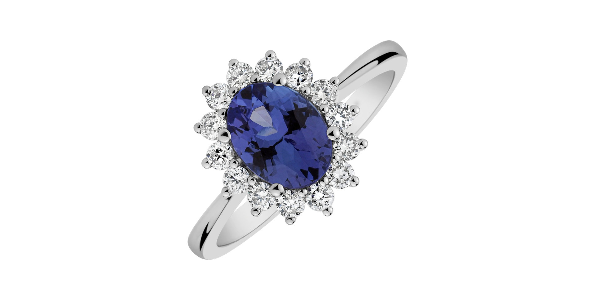 Prsten s diamanty a tanzanitem Princess