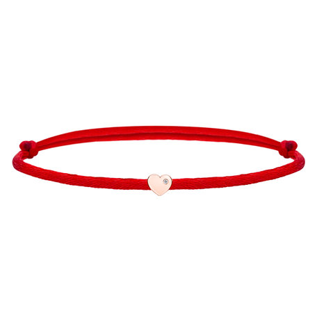 Diamantový náramek se šňůrkou Red Heart