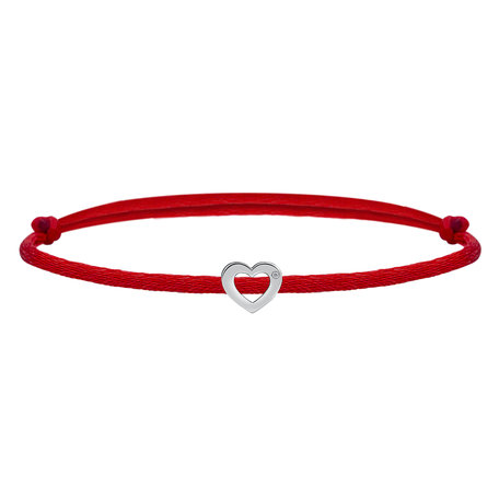 Diamantový náramek se šňůrkou Bold Heart