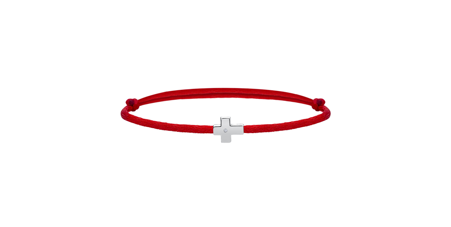 Diamantový náramek se šňůrkou Red Cross