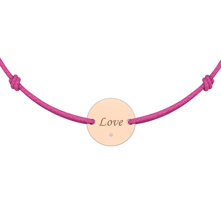 Diamantový náramek se šňůrkou Simple Love
