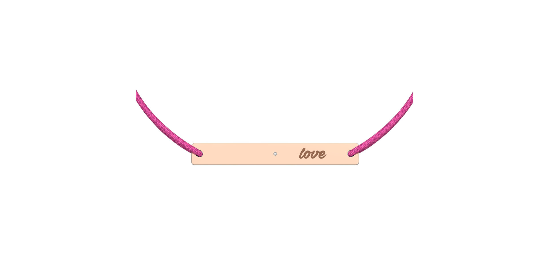 Diamantový náramek se šňůrkou Love
