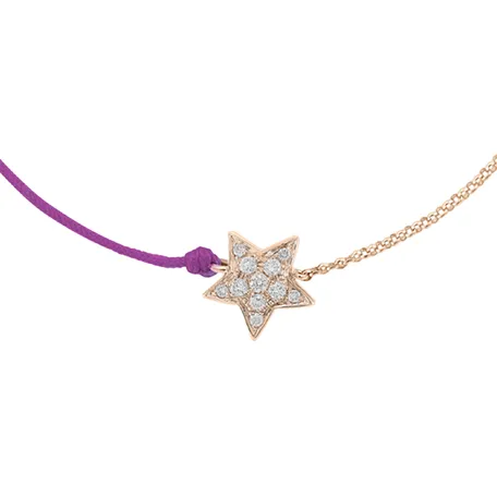 Diamantový náramek se šňůrkou Be a Star