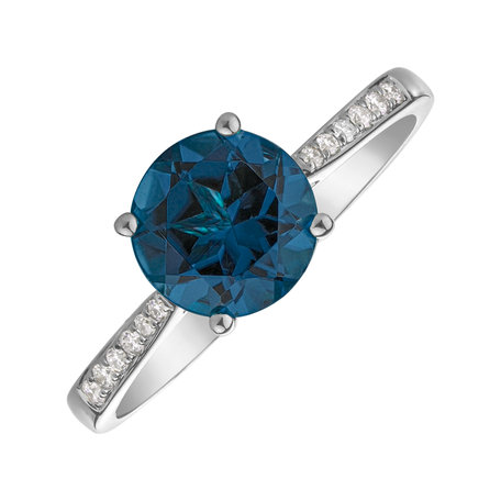 Prsten s diamanty a topazem london Bonbon