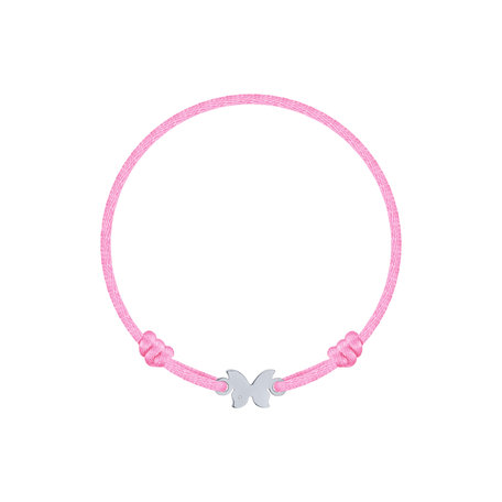 Dětský diamantový náramek se šňůrkou Butterfly