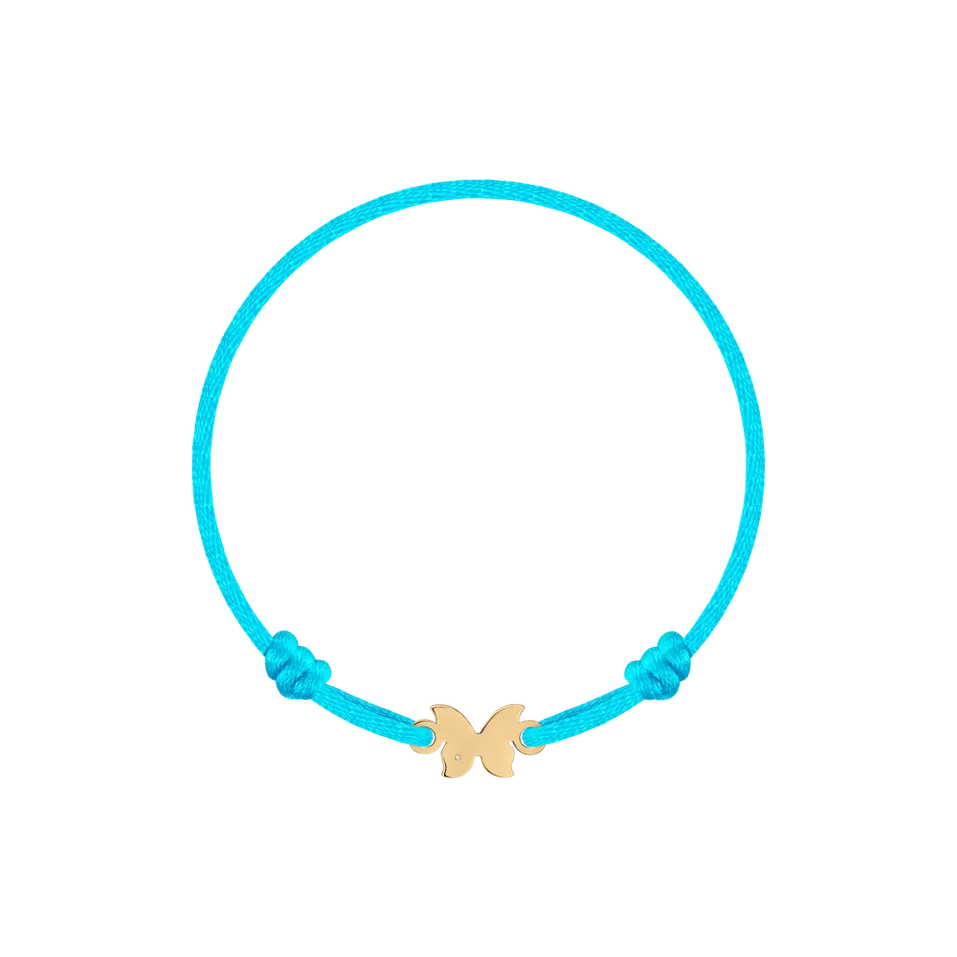 Dětský diamantový náramek se šňůrkou Butterfly
