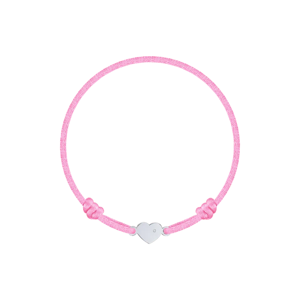 Dětský diamantový náramek se šňůrkou Heart