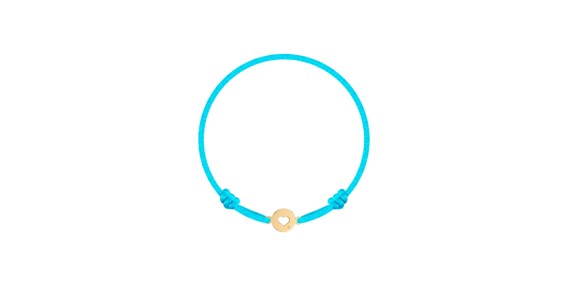 Dětský diamantový náramek se šňůrkou Heart Circle