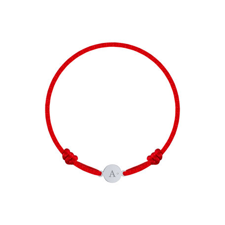 Dětský diamantový náramek se šňůrkou Circle Letter A